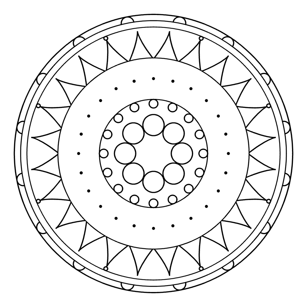 曼荼羅の塗り絵 02番の線画