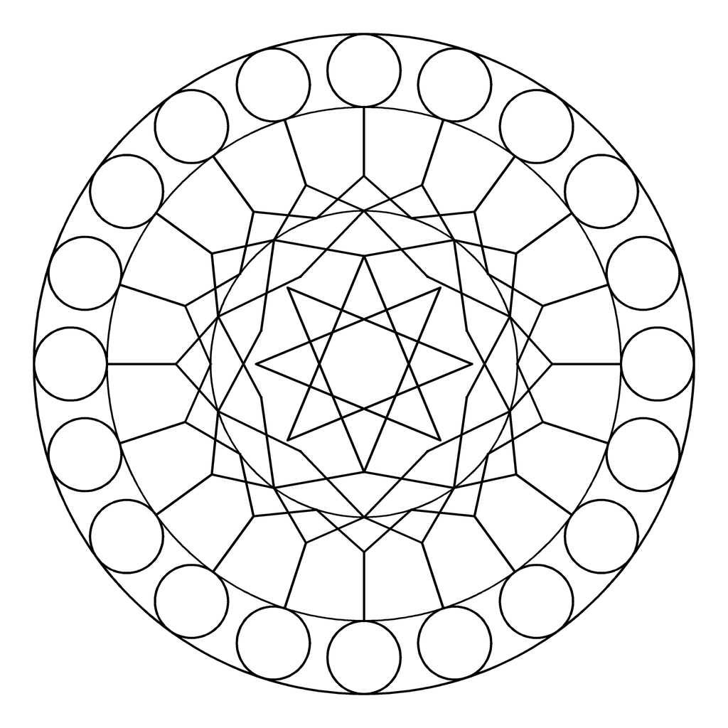 曼荼羅の塗り絵 04番の線画