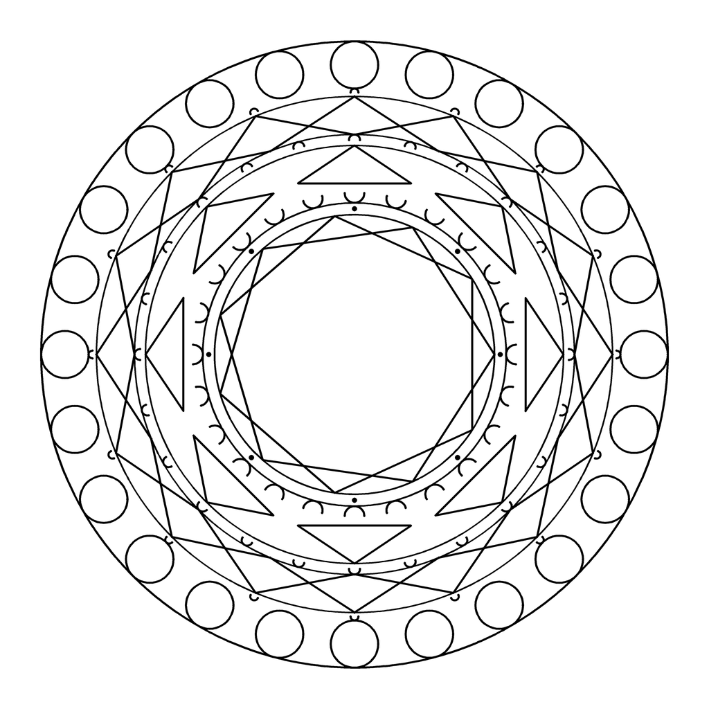 曼荼羅の塗り絵 05番の線画