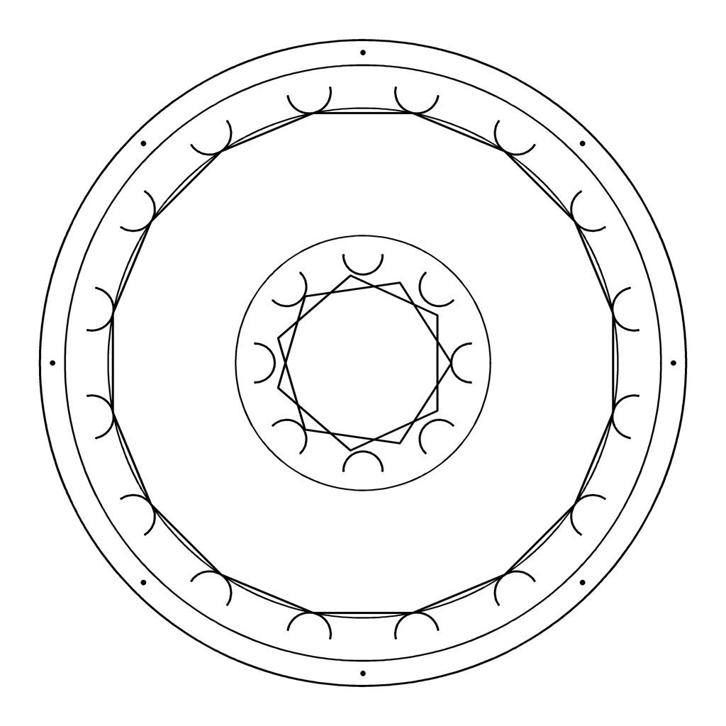 曼荼羅の塗り絵 09番の線画