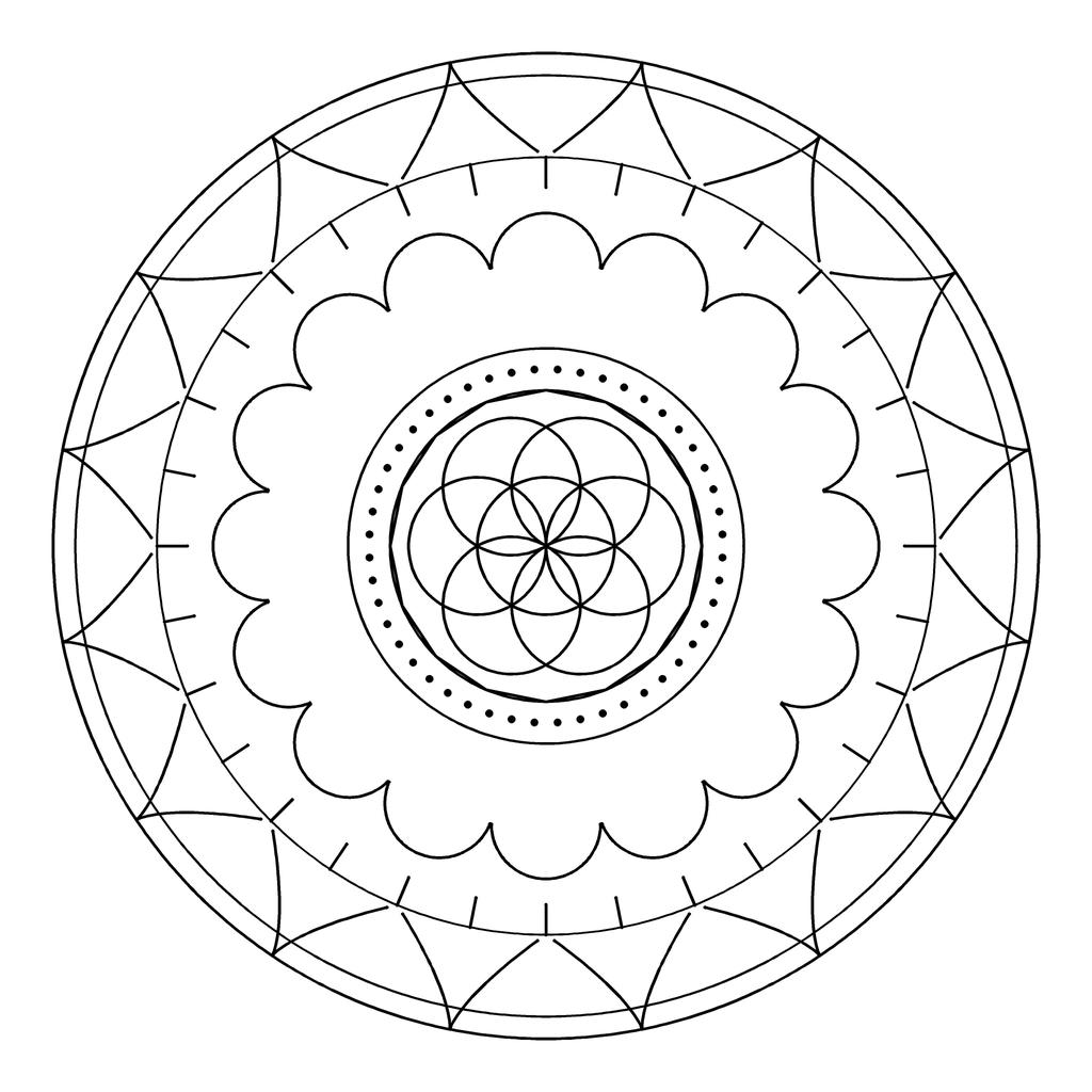 曼荼羅の塗り絵 10番の線画