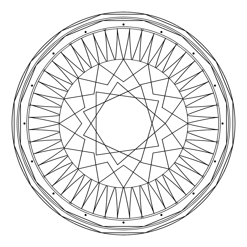 曼荼羅の塗り絵 19番の線画