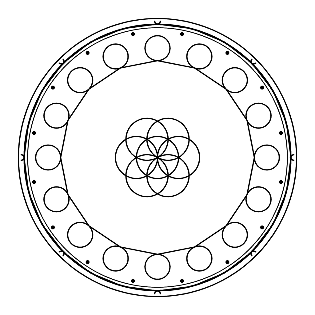 曼荼羅の塗り絵 22番の線画