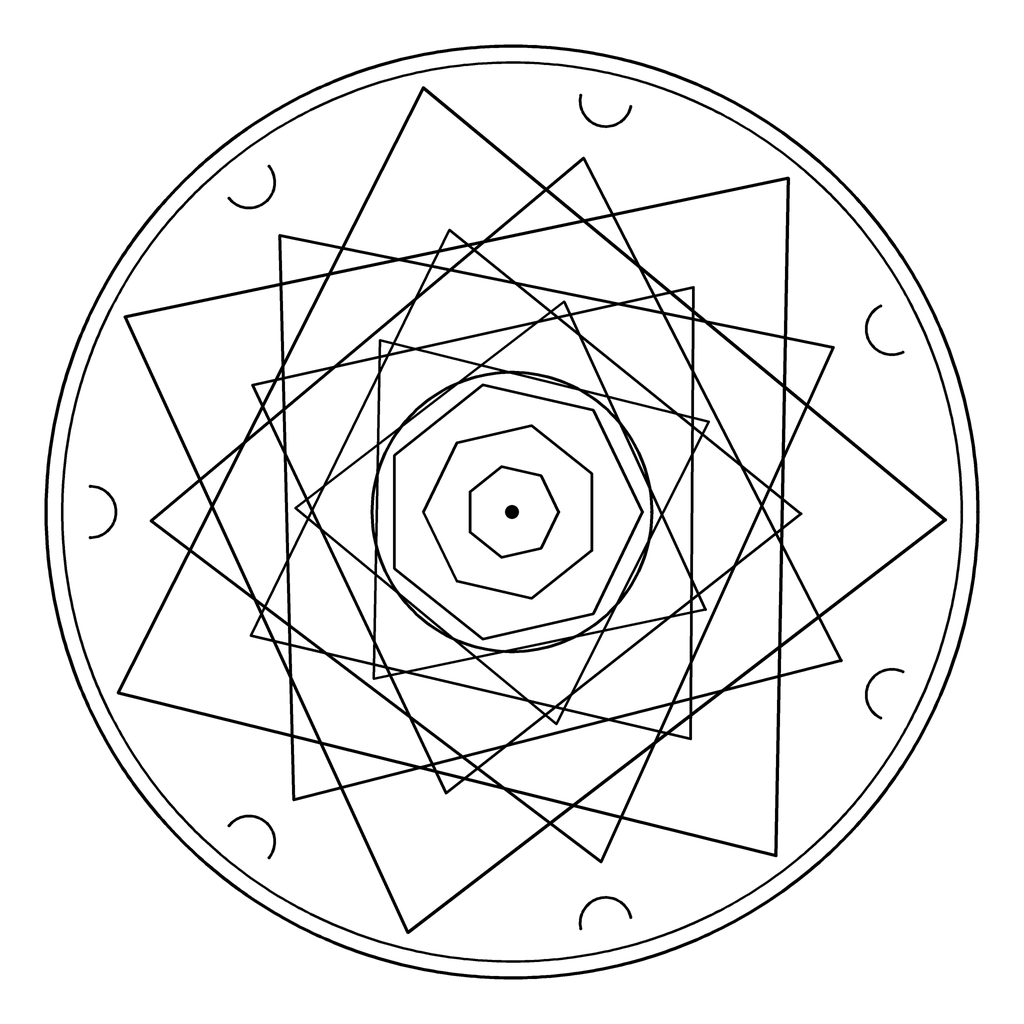 曼荼羅の塗り絵 23番の線画